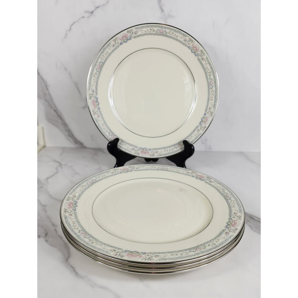 Lenox Charleston China Dinner Plate 11" Porcelain Ivory Year 90's Dinnerware x4